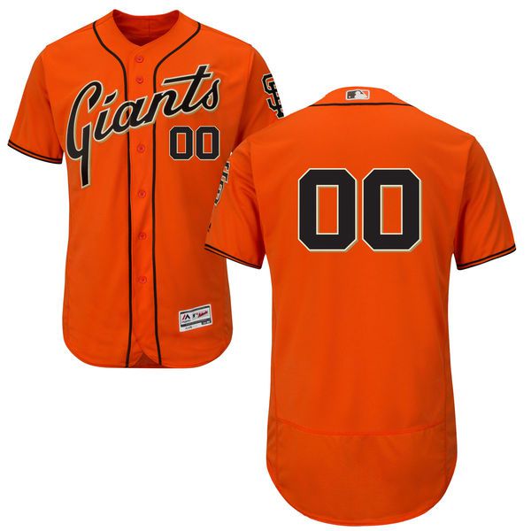 Men San Francisco Giants Majestic Alternate Orange Flex Base Authentic Collection Custom MLB Jersey